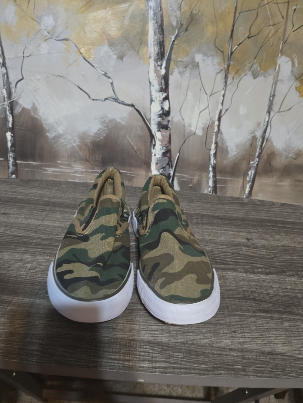 Men Camo Slip-On Sneakers - Green